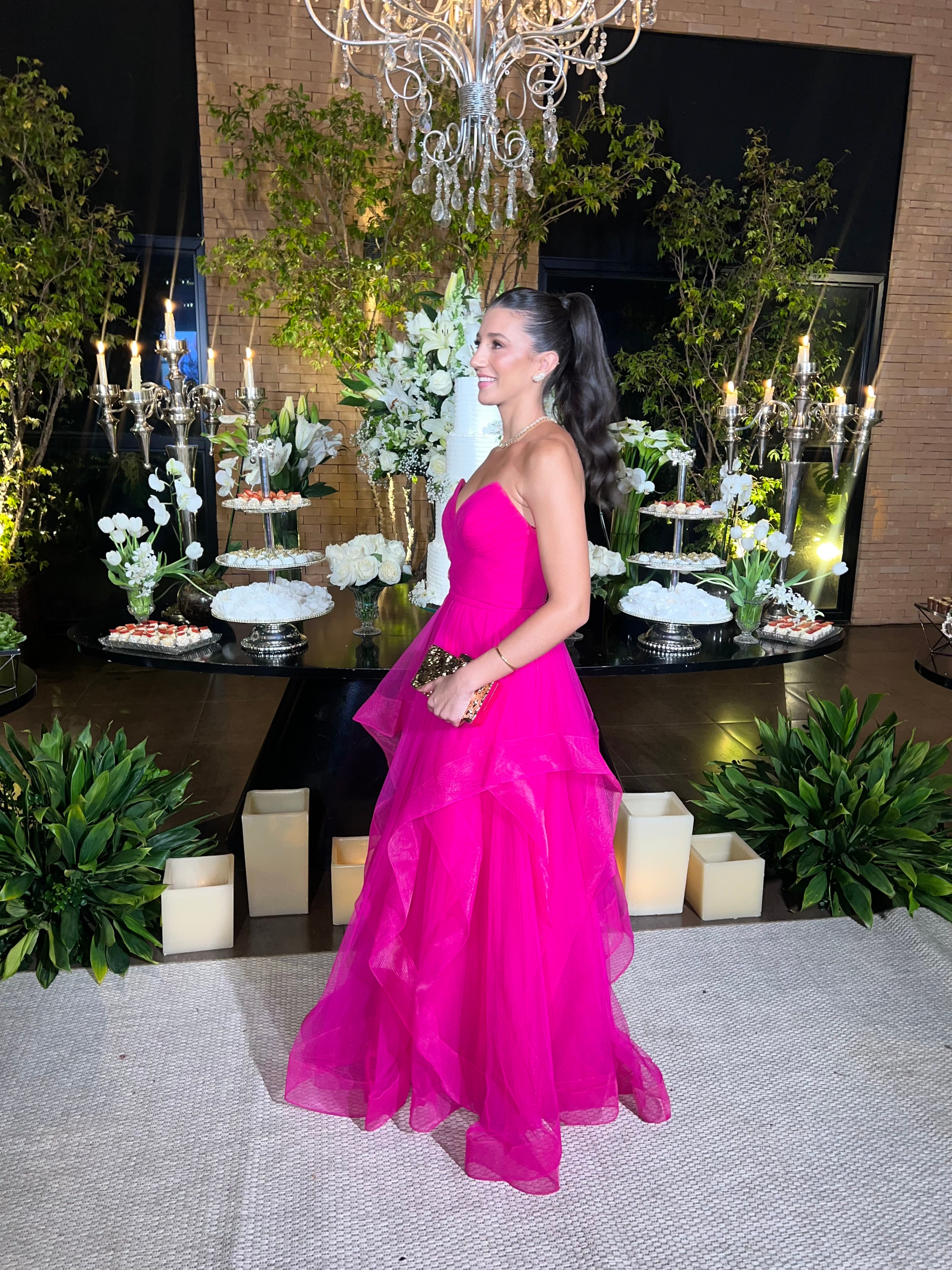 vestido ondas estrutura rosa
