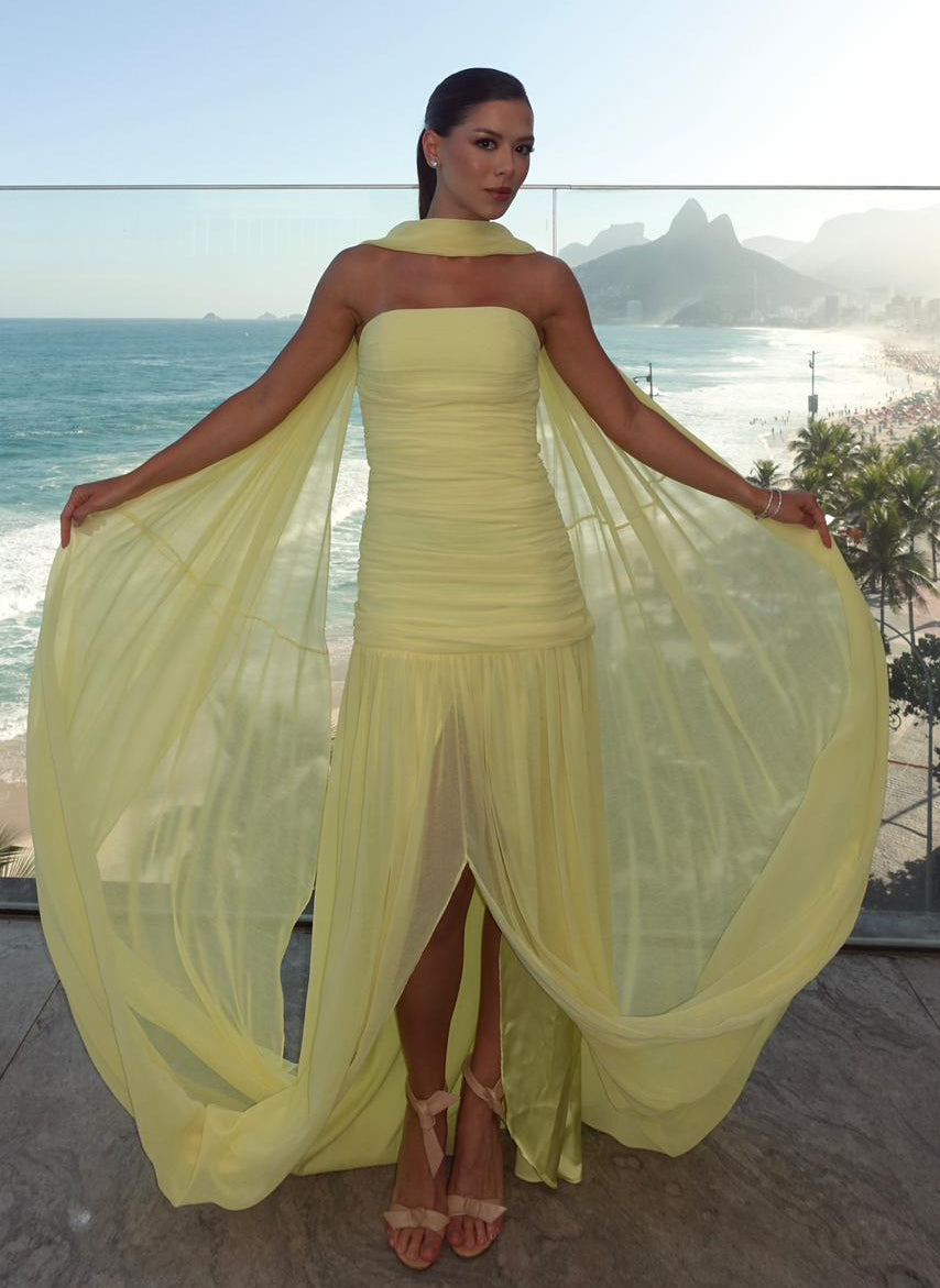 Vestido Alanis Amarelo tamanho 34