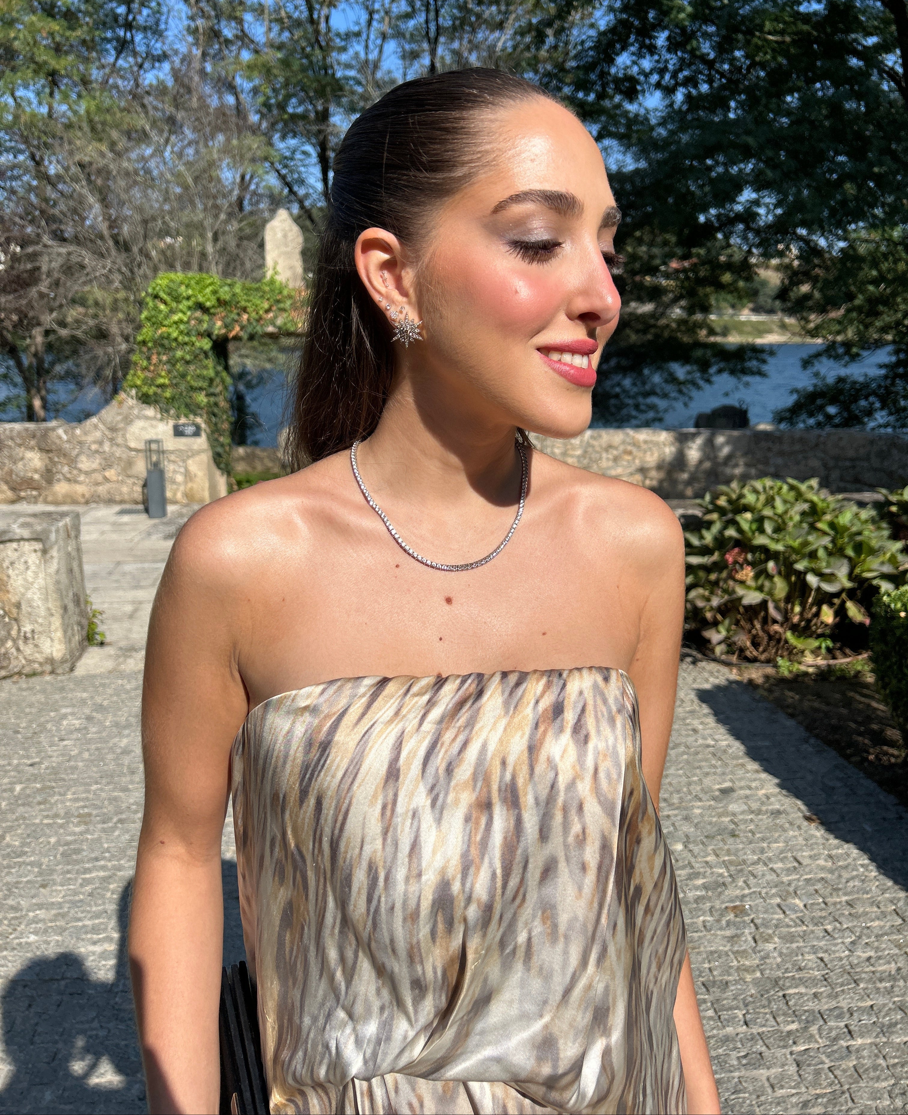 Vestido animal print seda 36