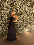 vestido tomara que caia preto