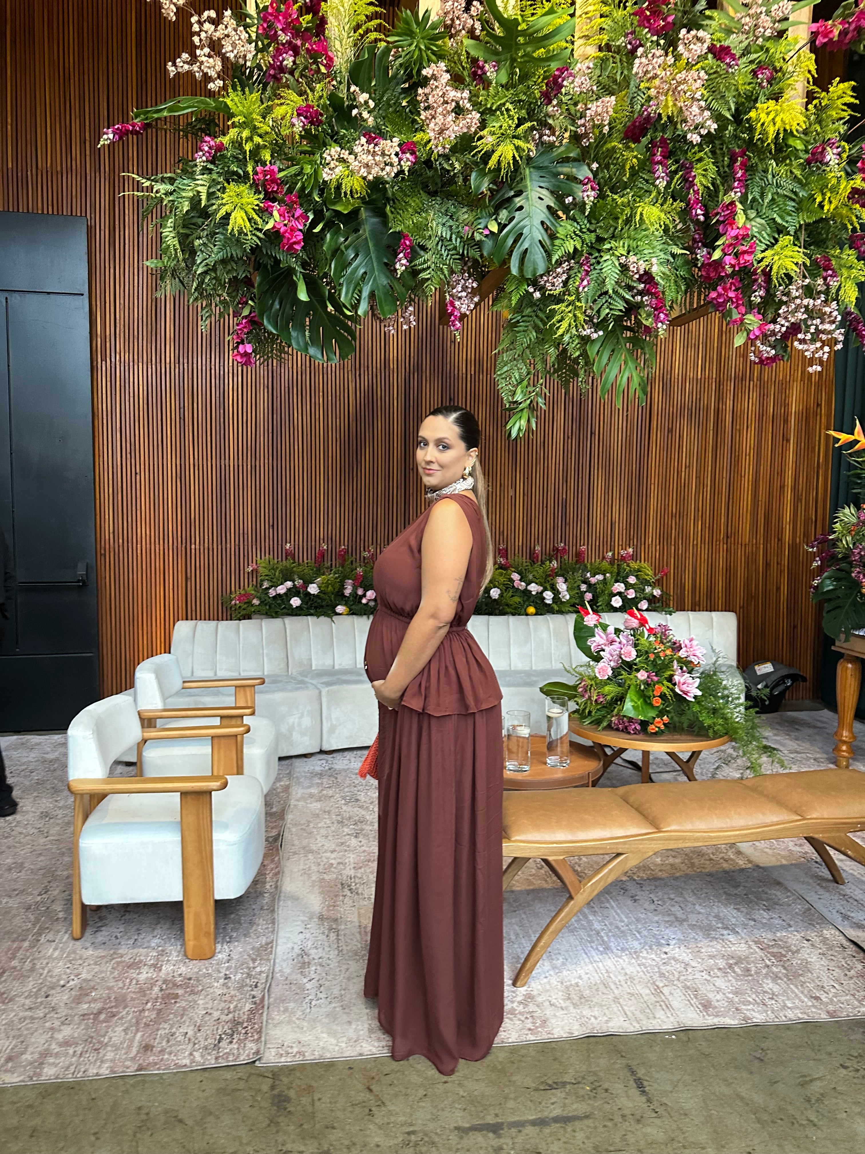 vestido bata marrom