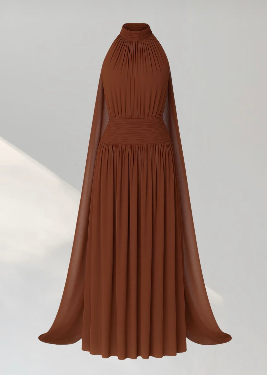 vestido capa marrom