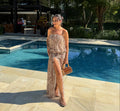 vestido tomara que caia estampado