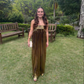 vestido tomara que caia dourado