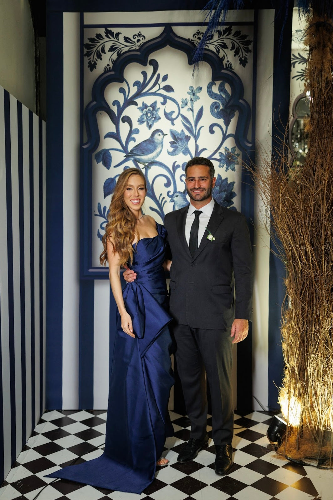 vestido laço volume azul