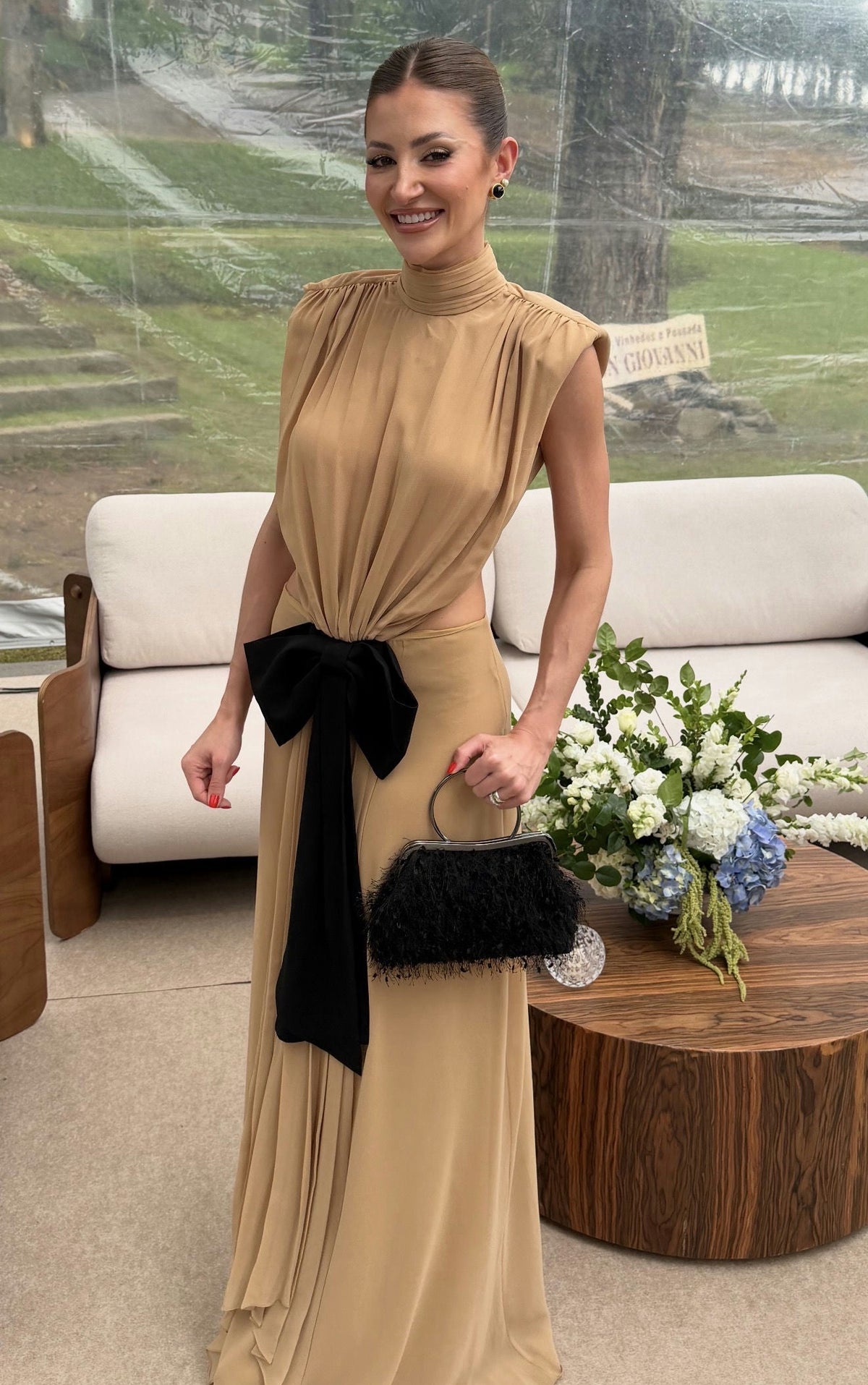 vestido laço veludo