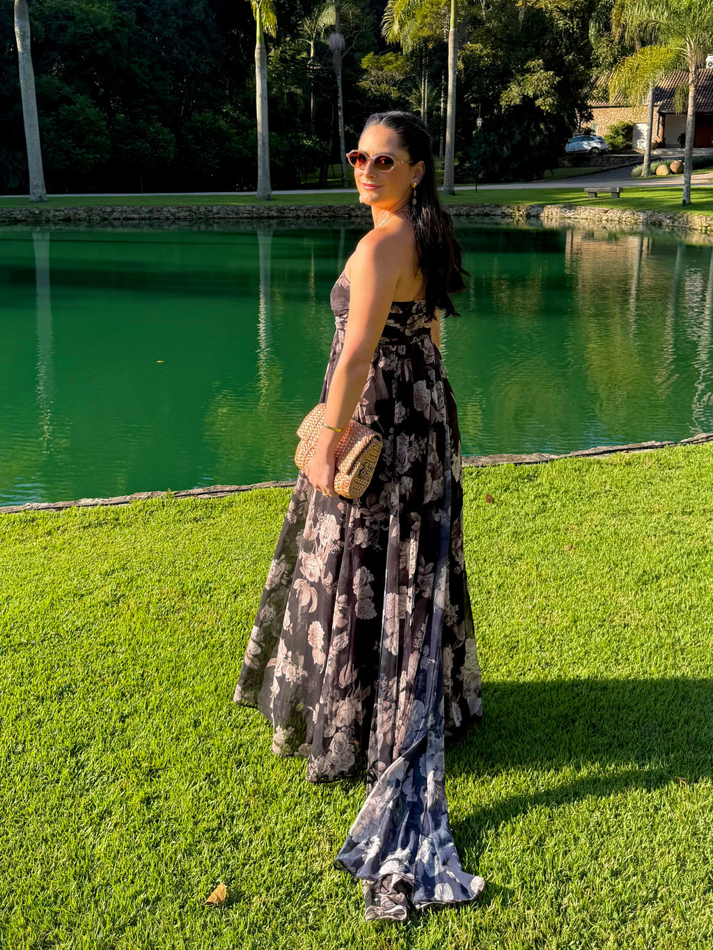Vestido floral tomara que caia