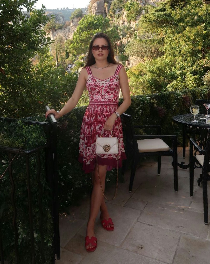 vestido mini estampa dolce