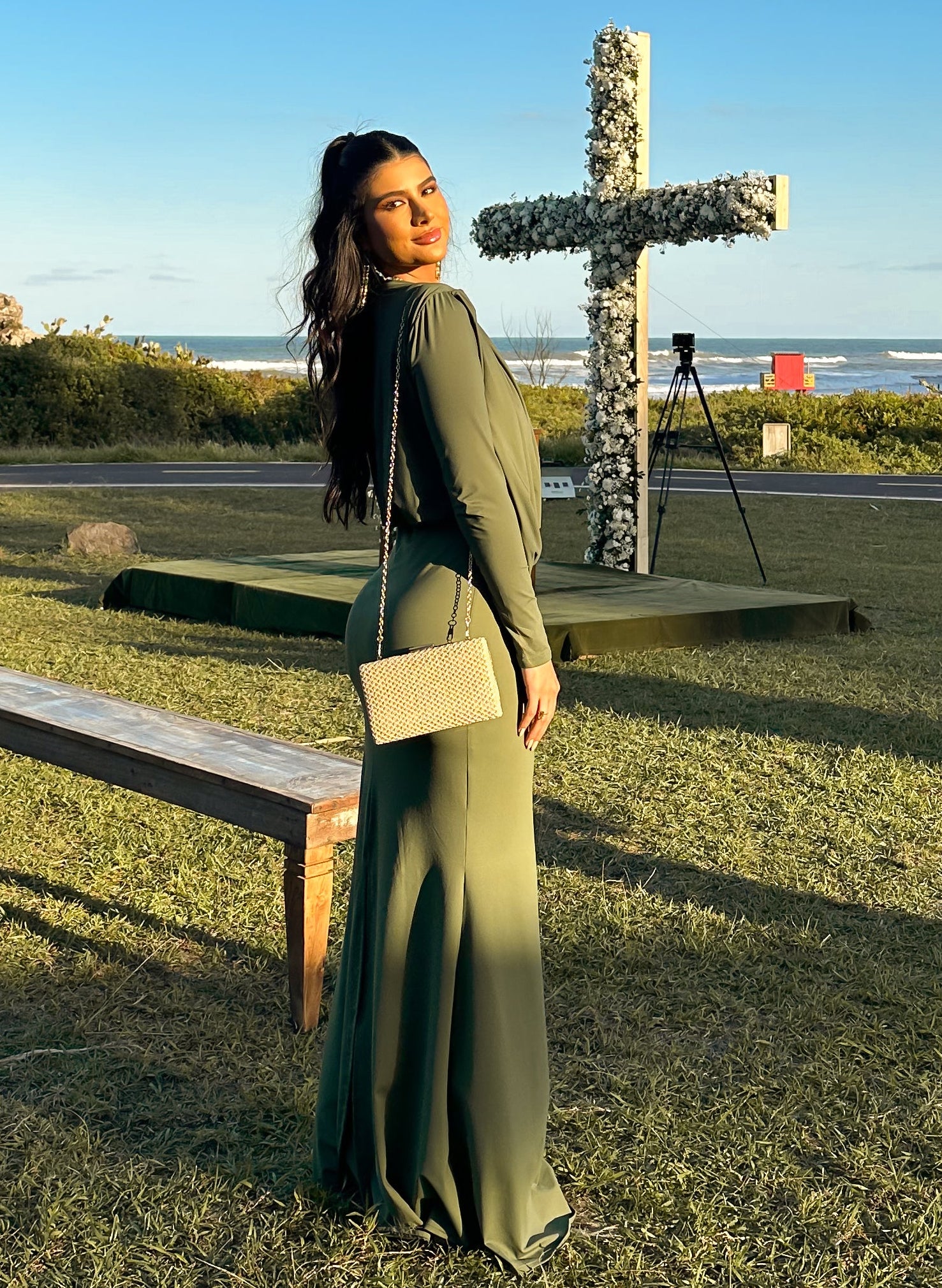 Vestido Verde Ombreiras