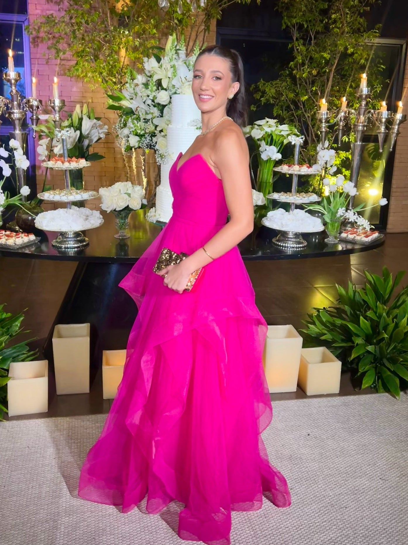 vestido ondas estrutura rosa