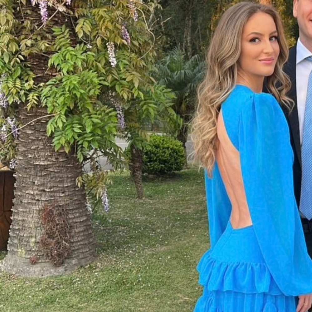 vestido camadas azul