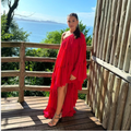 vestido cascais assimétrico vermelho