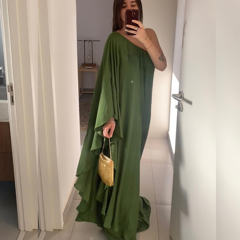 vestido um ombro só verde