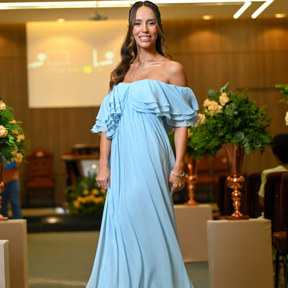 vestido babados azul bebê