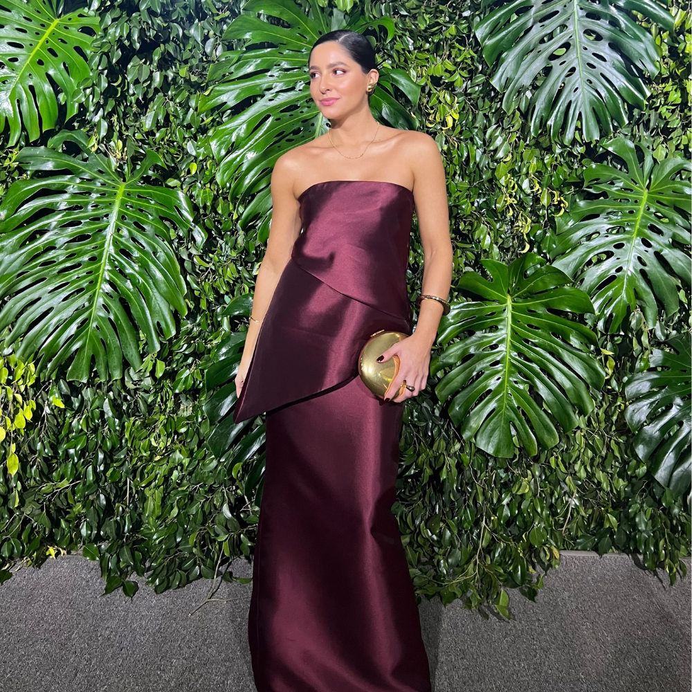 vestido escamas marsala
