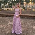 vestido aplicações lilás