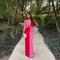 vestido laço bicolor