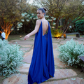 vestido capa fluída azul