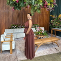 vestido bata marrom