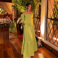 conjunto jacquard corset verde