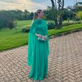 vestido capa fluída verde