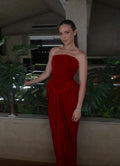 vestido corset veludo vermelho