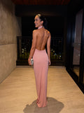 Vestido rosa frente única