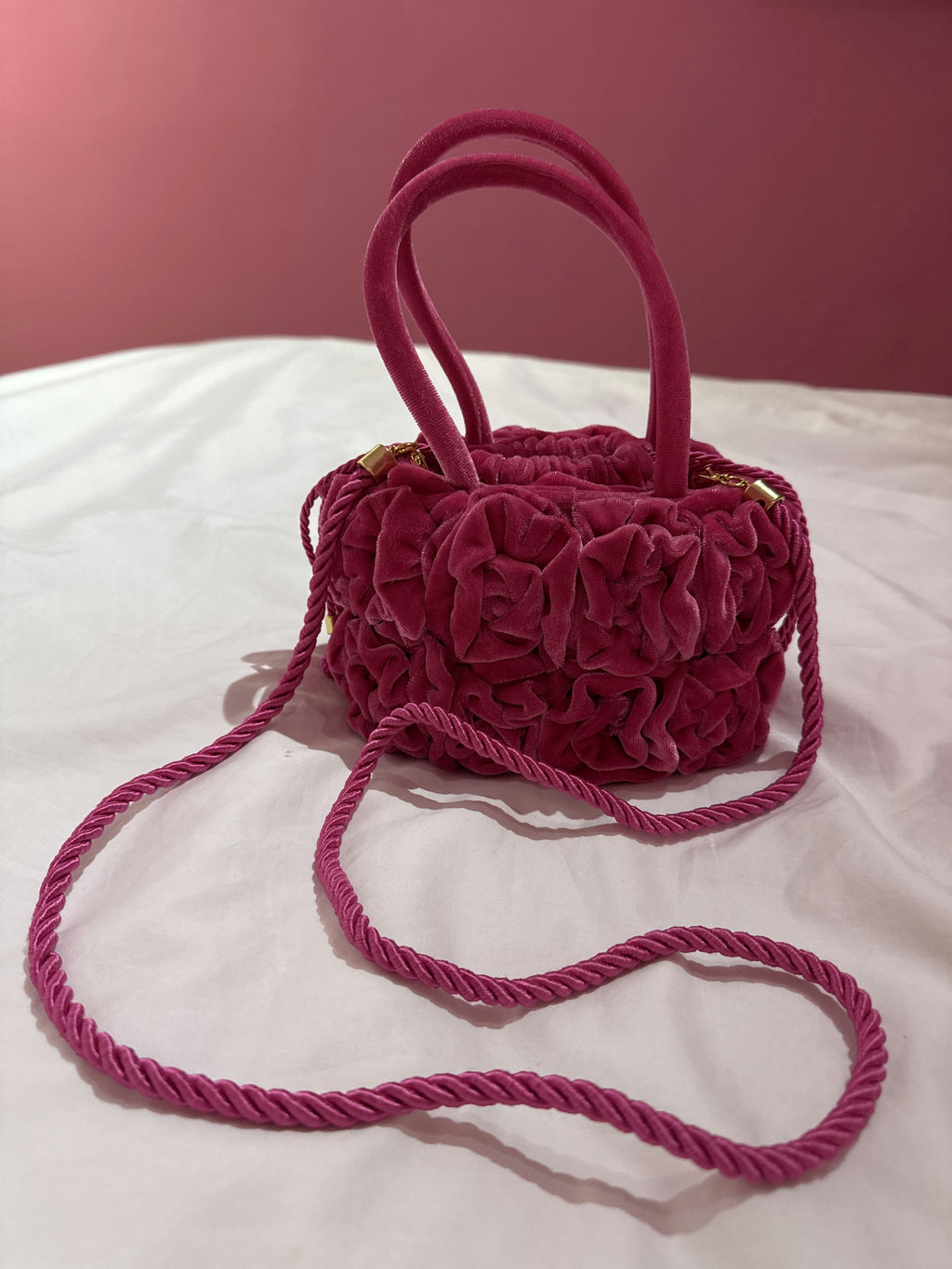 bolsa flores veludo