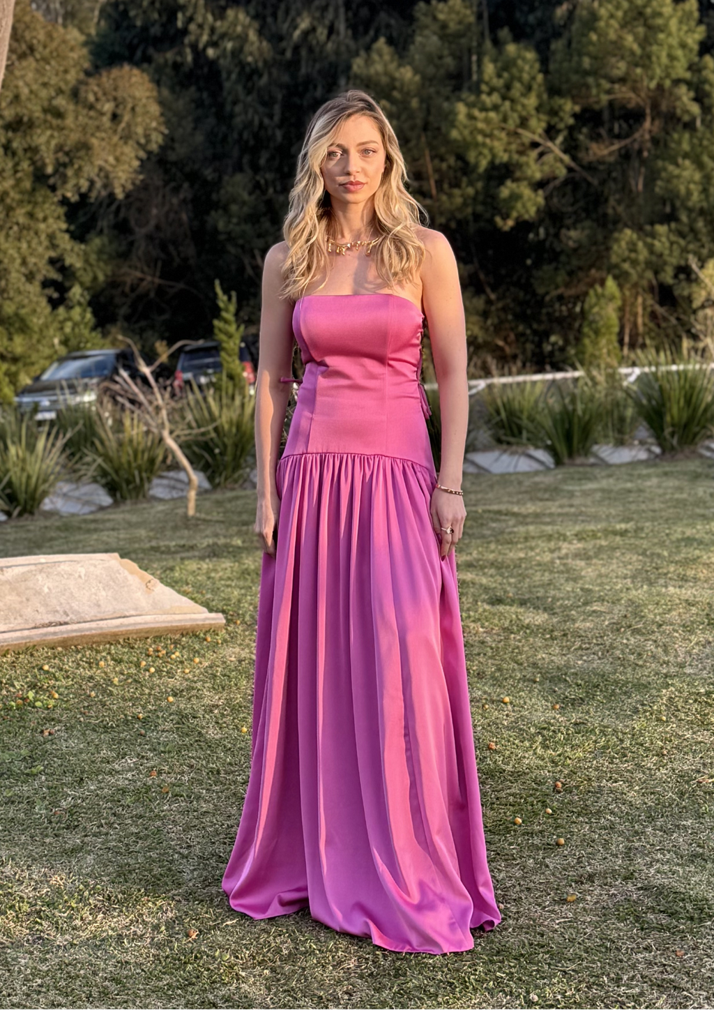 vestido corpete rosa