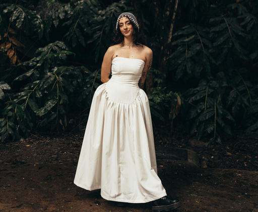 vestido estruturado branco