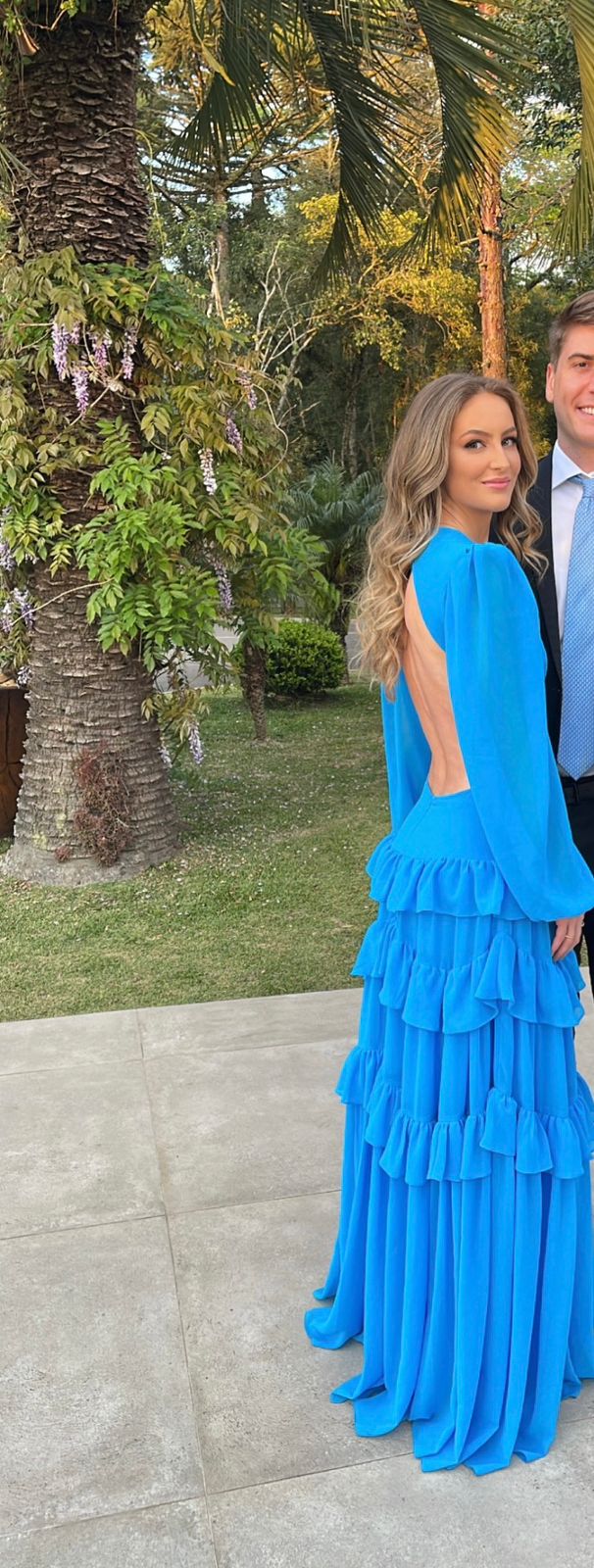 vestido camadas azul