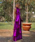 vestido zibeline laço fúcsia
