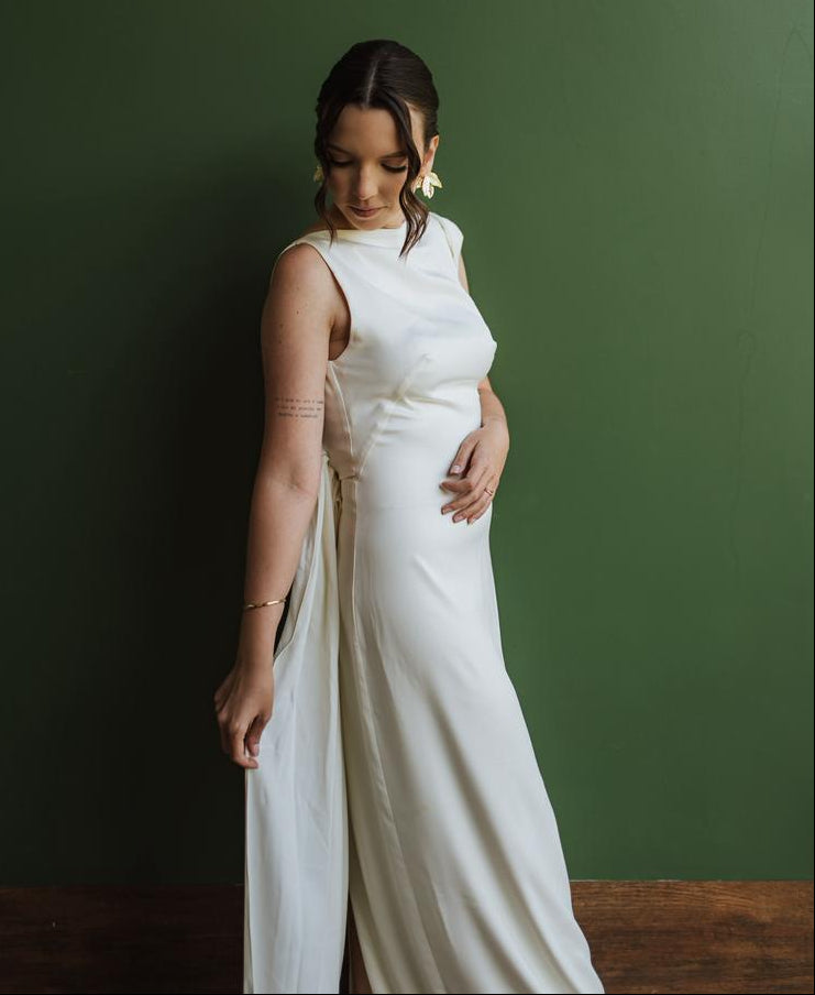 vestido capa torcida branco
