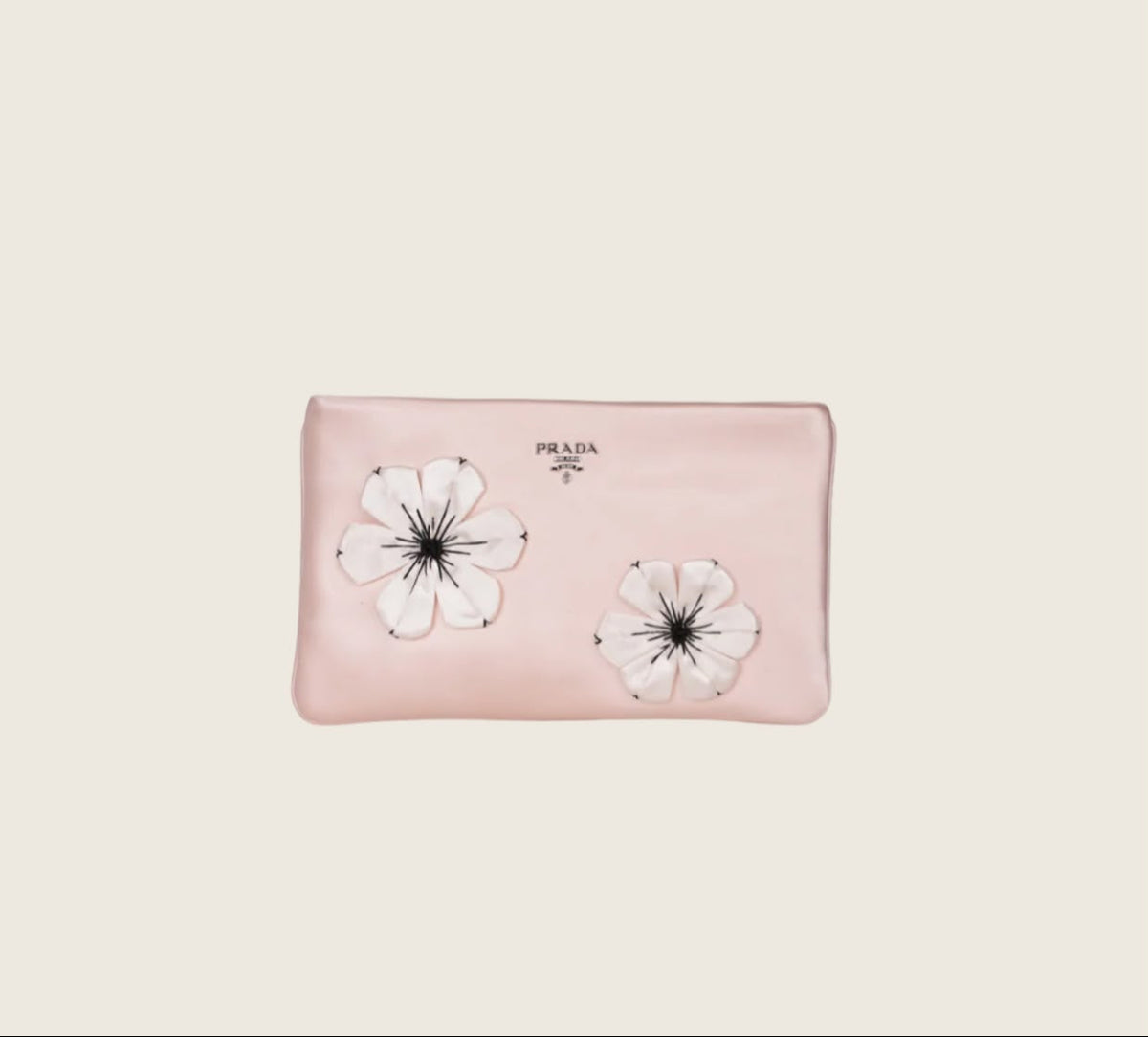 clutch satin floral prada
