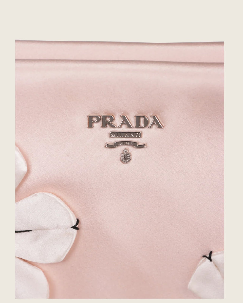 clutch satin floral prada