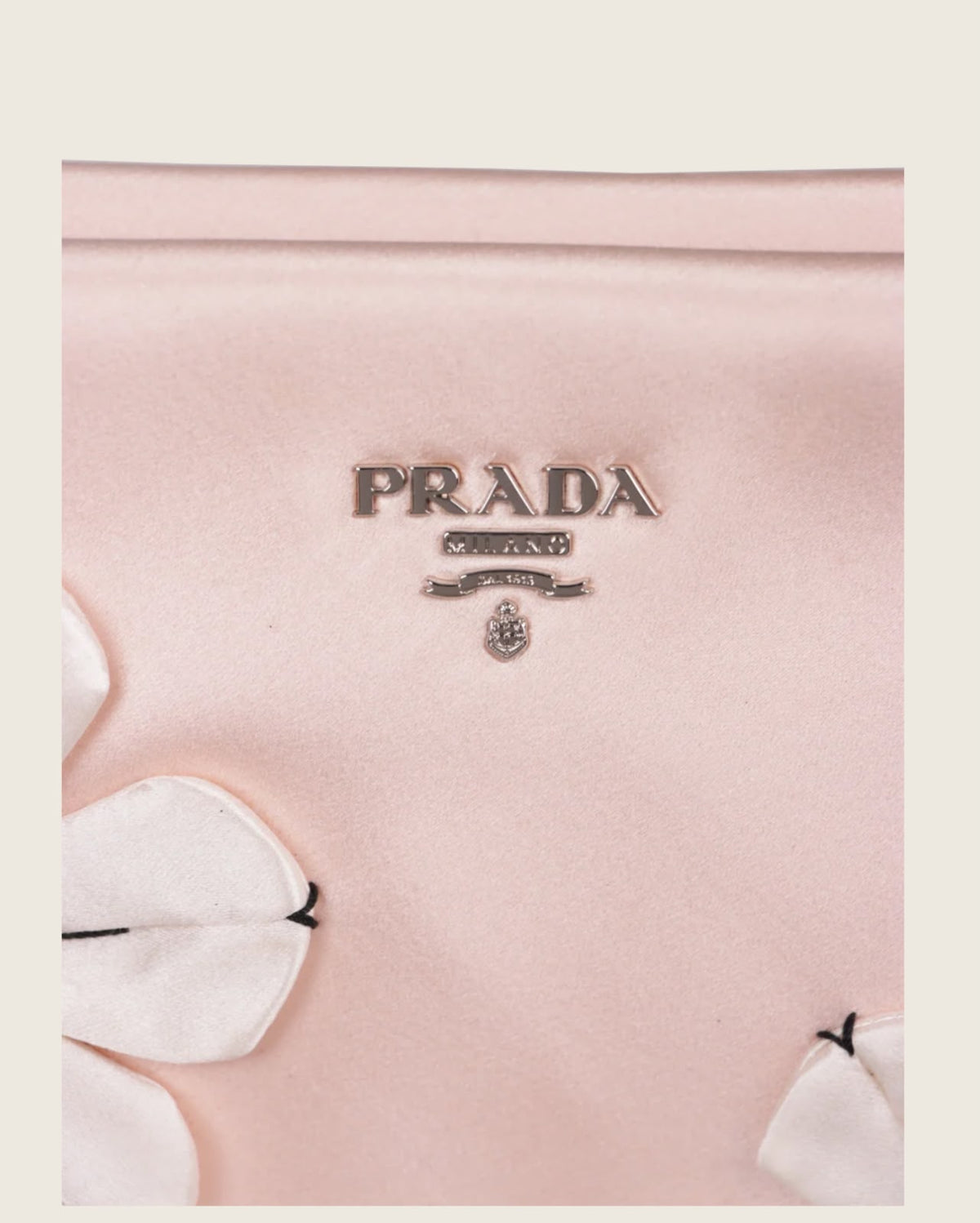 clutch satin floral prada