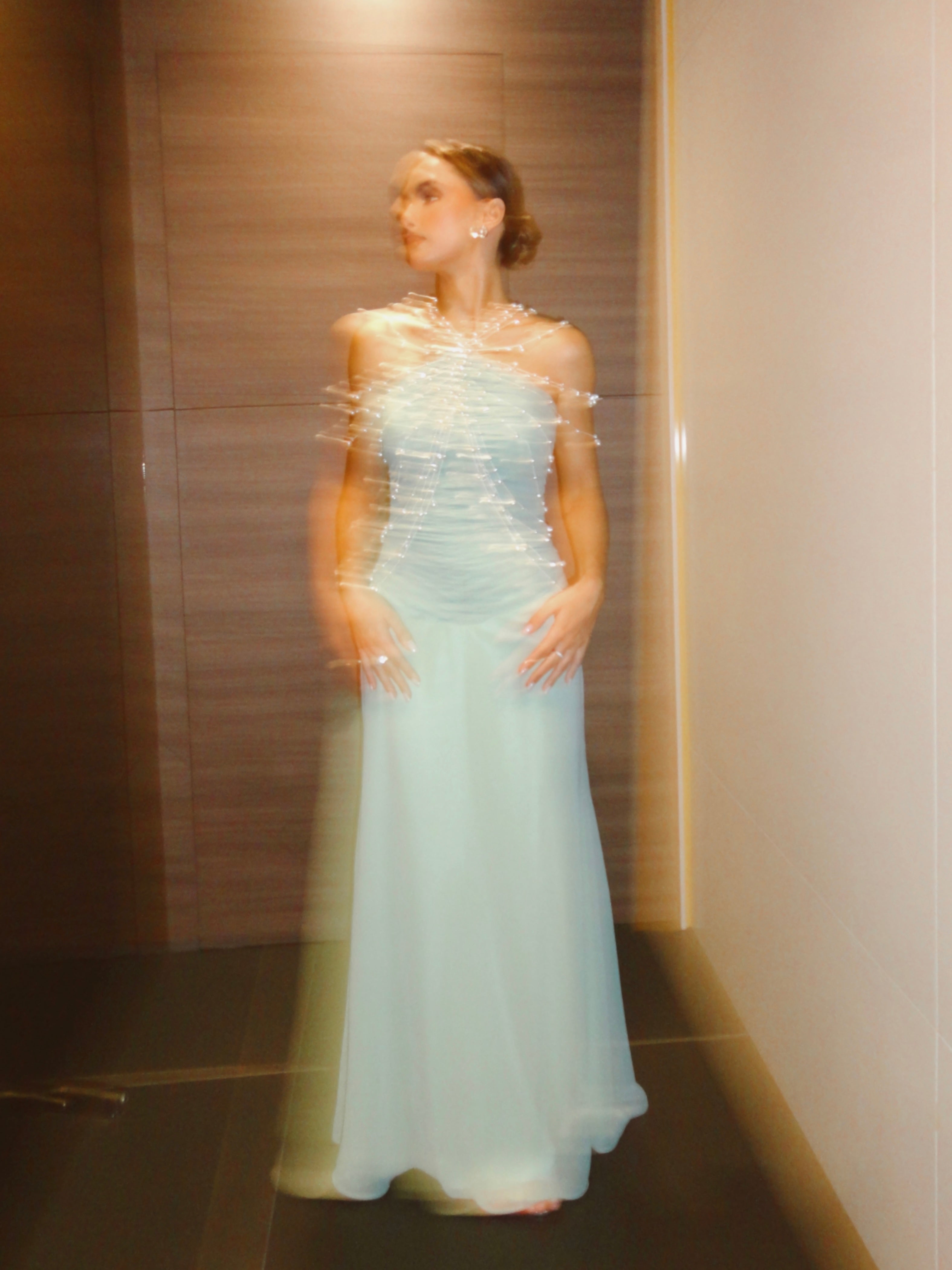 vestido pérolas