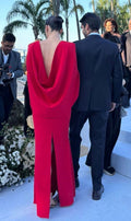 vestido concha capa vermelho