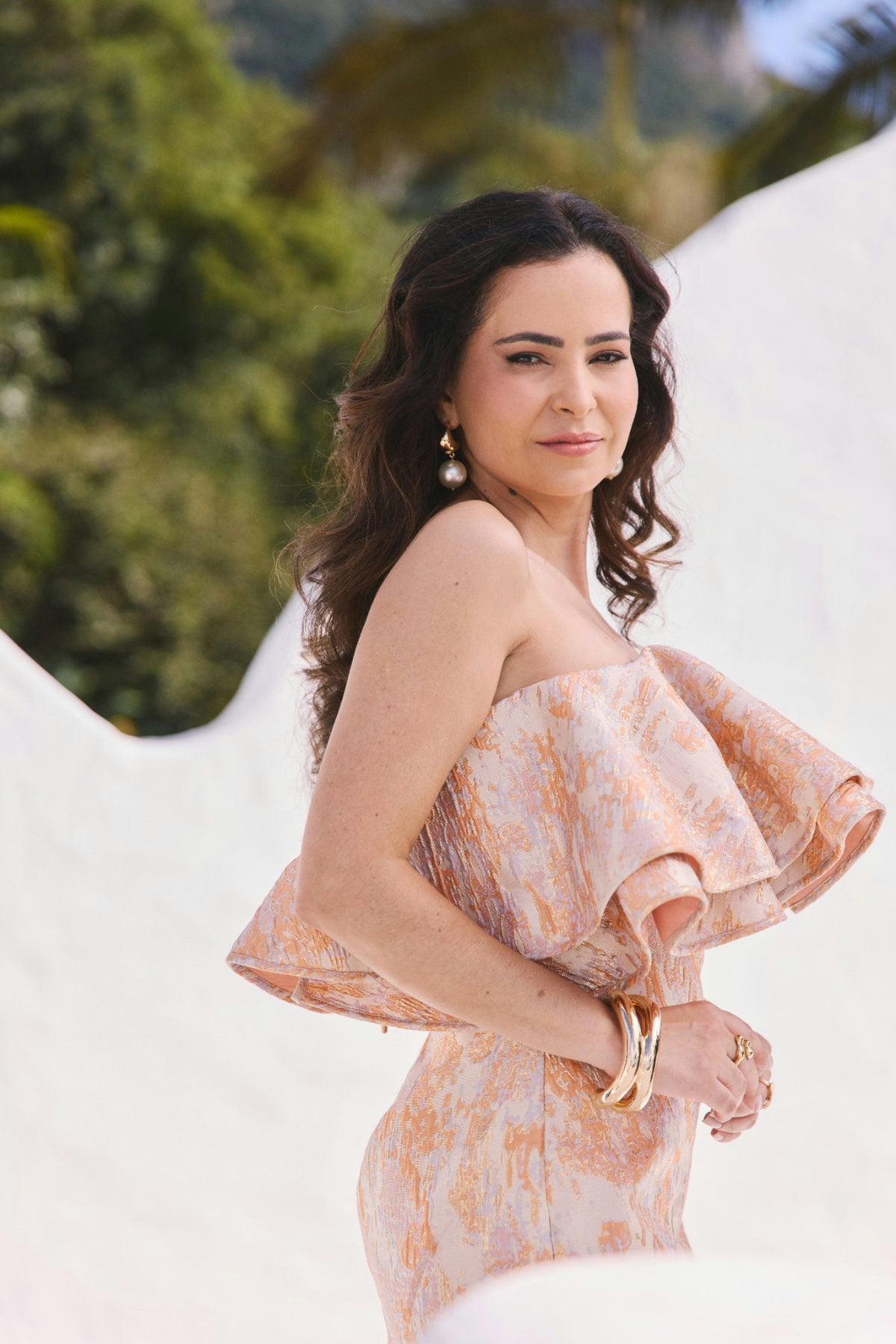 vestido jacquard peplum fasô