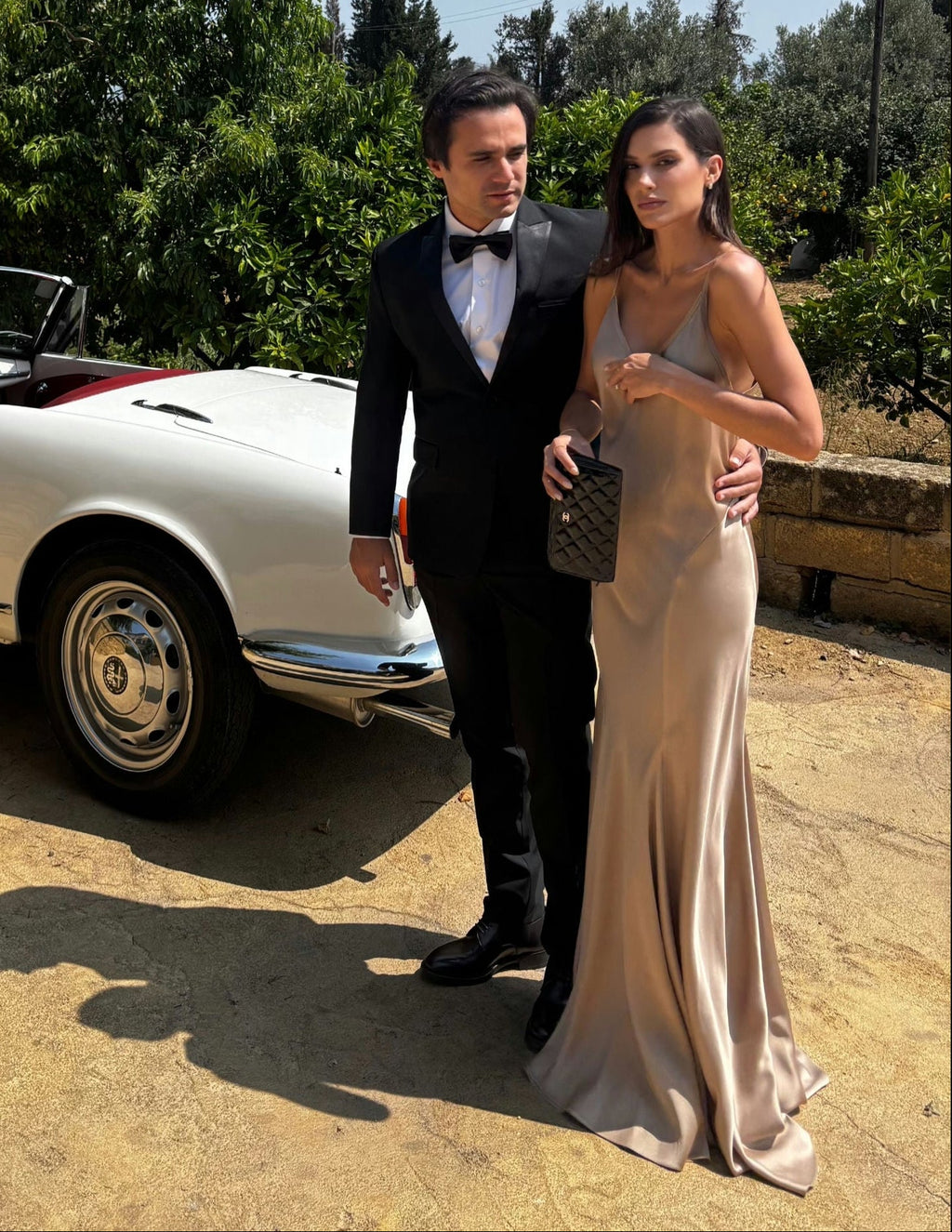 vestido andrea bogosian seda bege
