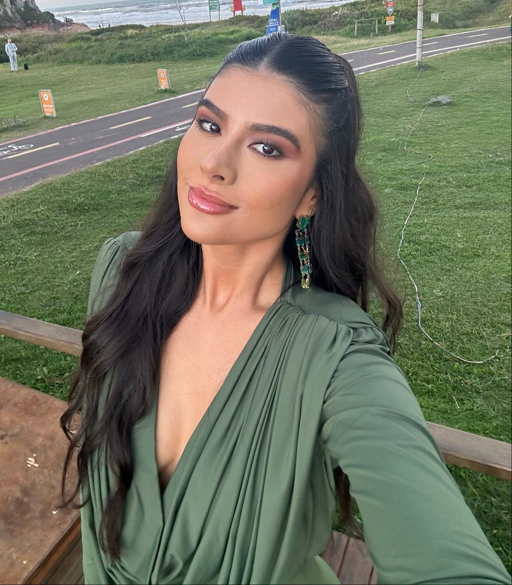 Vestido Verde Ombreiras