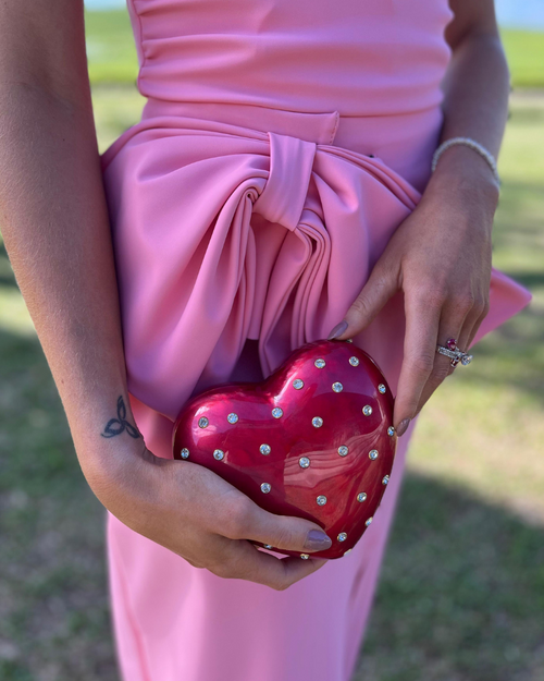 bolsa coração vermelha