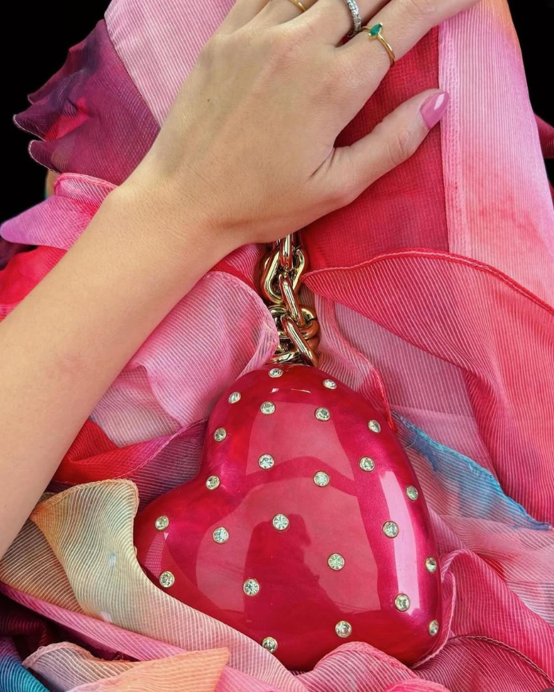 bolsa coração vermelha