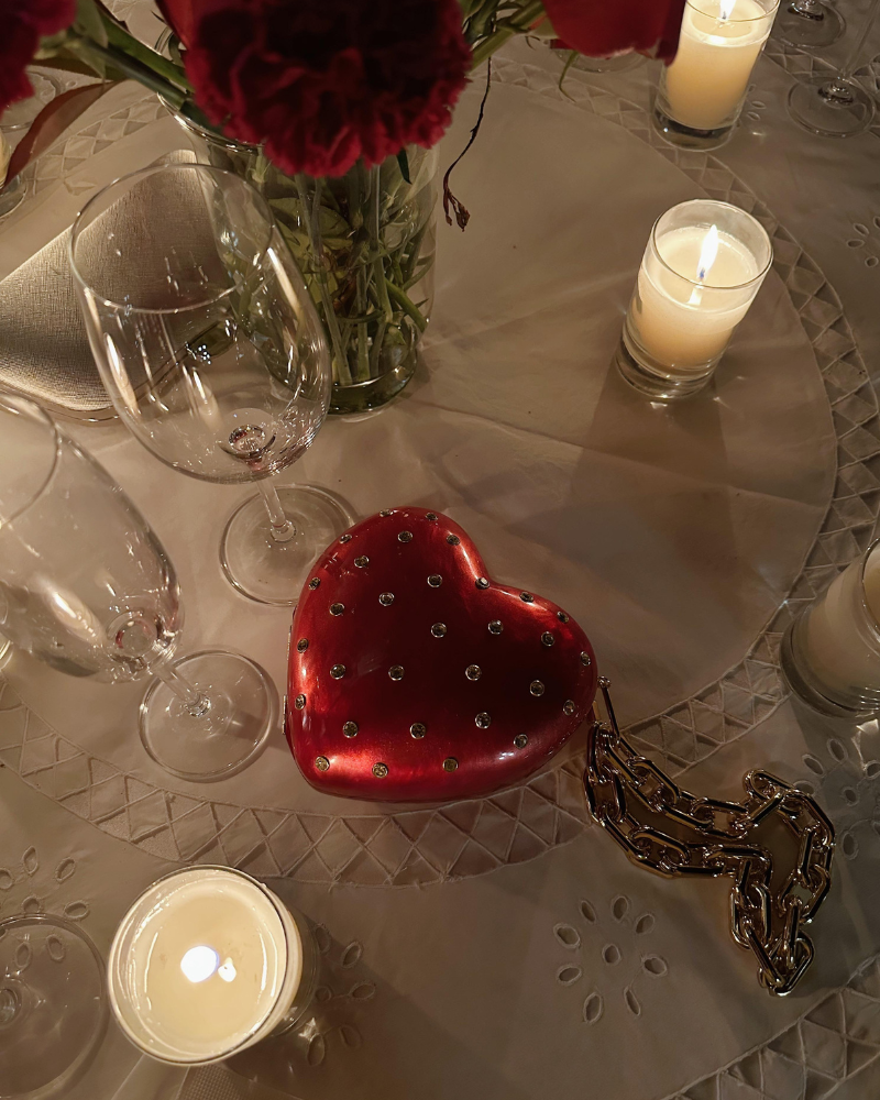 bolsa coração vermelha