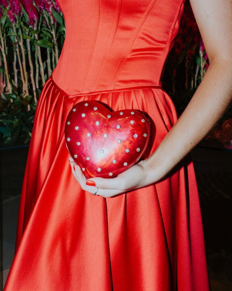 bolsa coração vermelha