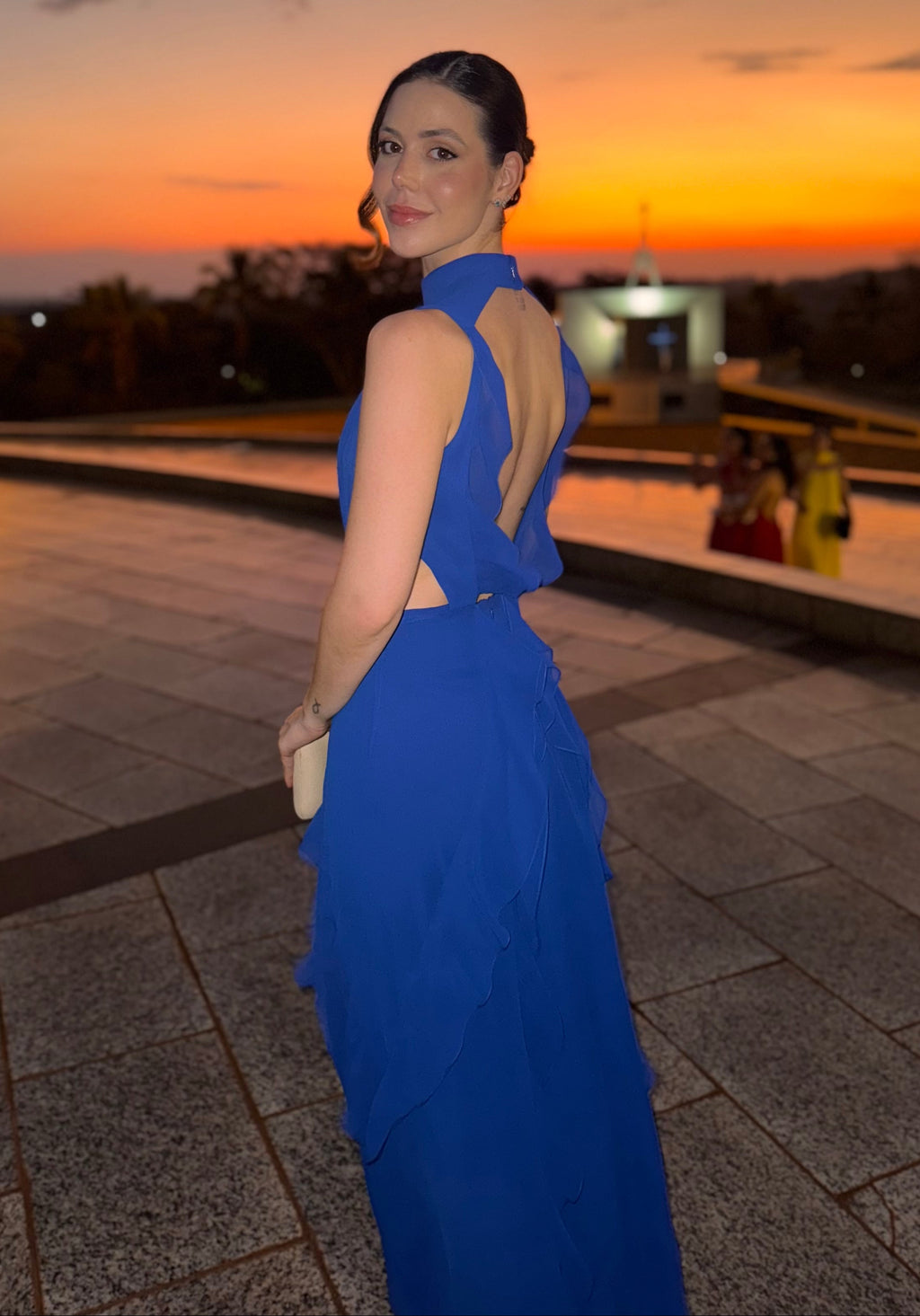 Vestido longo azul