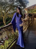 vestido manga única lilás
