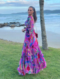 vestido manga floral