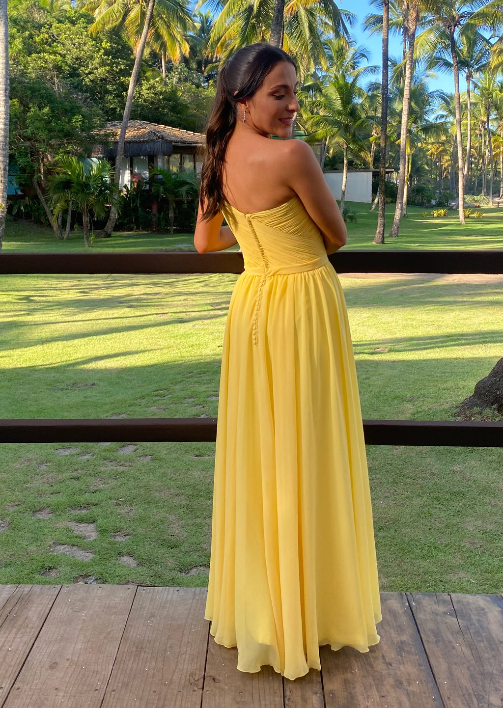 Vestido longo plissado tamanho PP (sob medida)