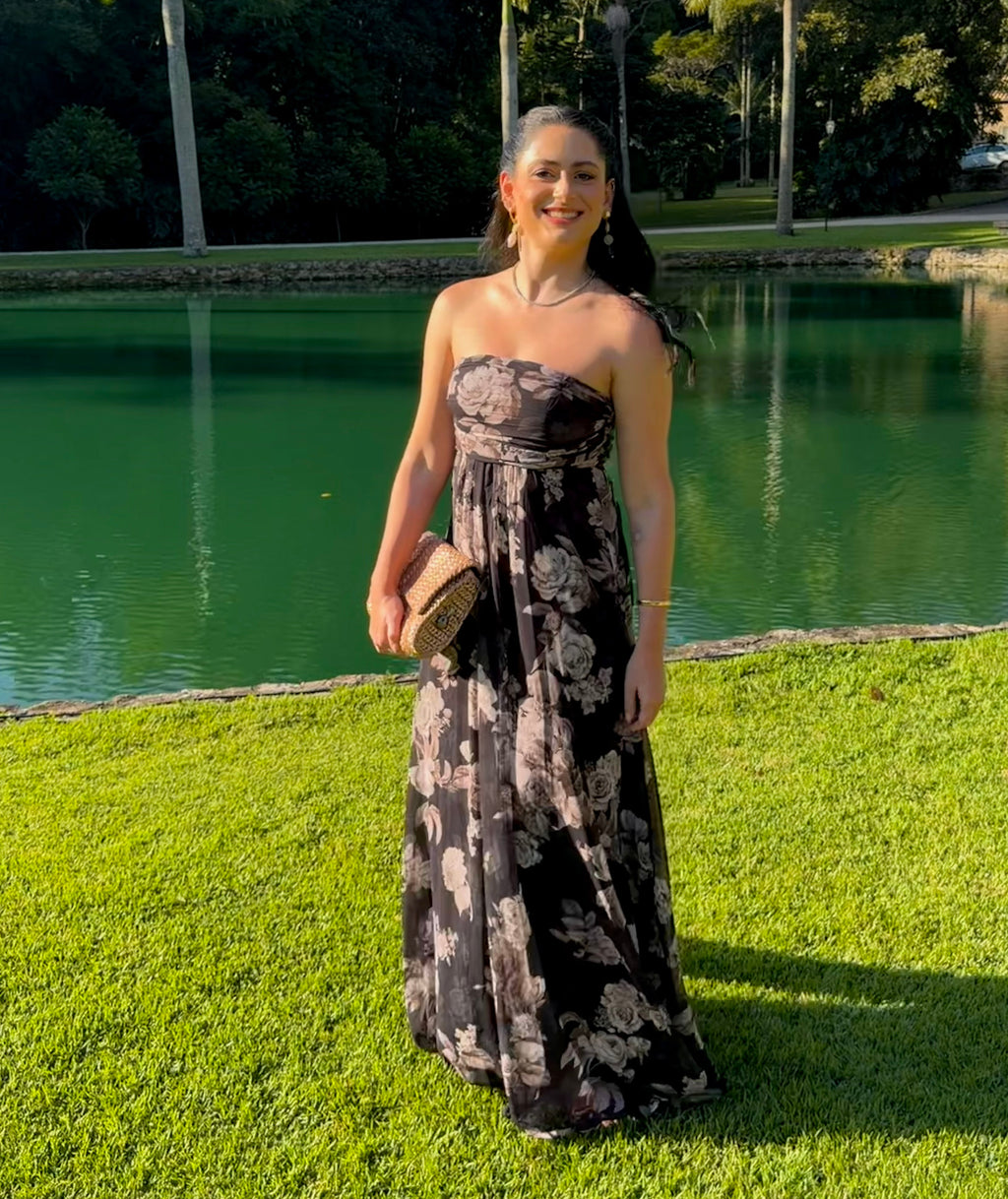 Vestido floral tomara que caia